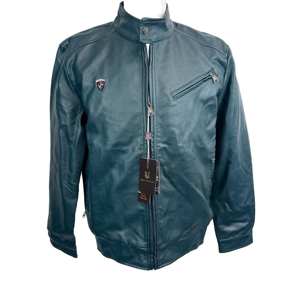 VG World Collections Faux leather men's jacket, size large